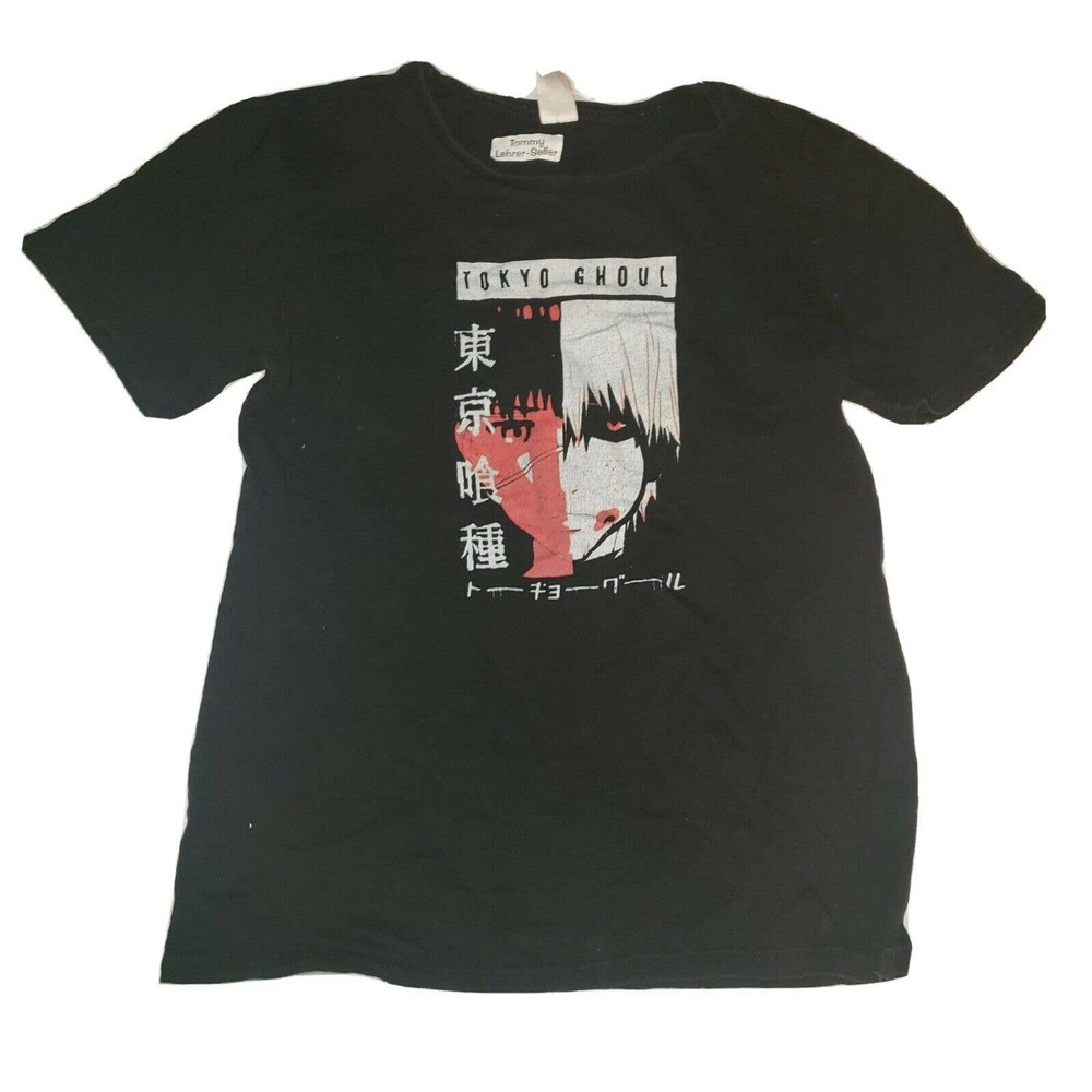 Tokyo Ghoul T Shirt Adult S Black‎ Red White Face 100% Cotton Funimation Anime
